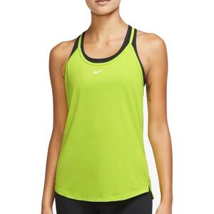 Nike Elastika Women Dri Fit Atomic Green Workout Athletic Adjustable Tank Top XS